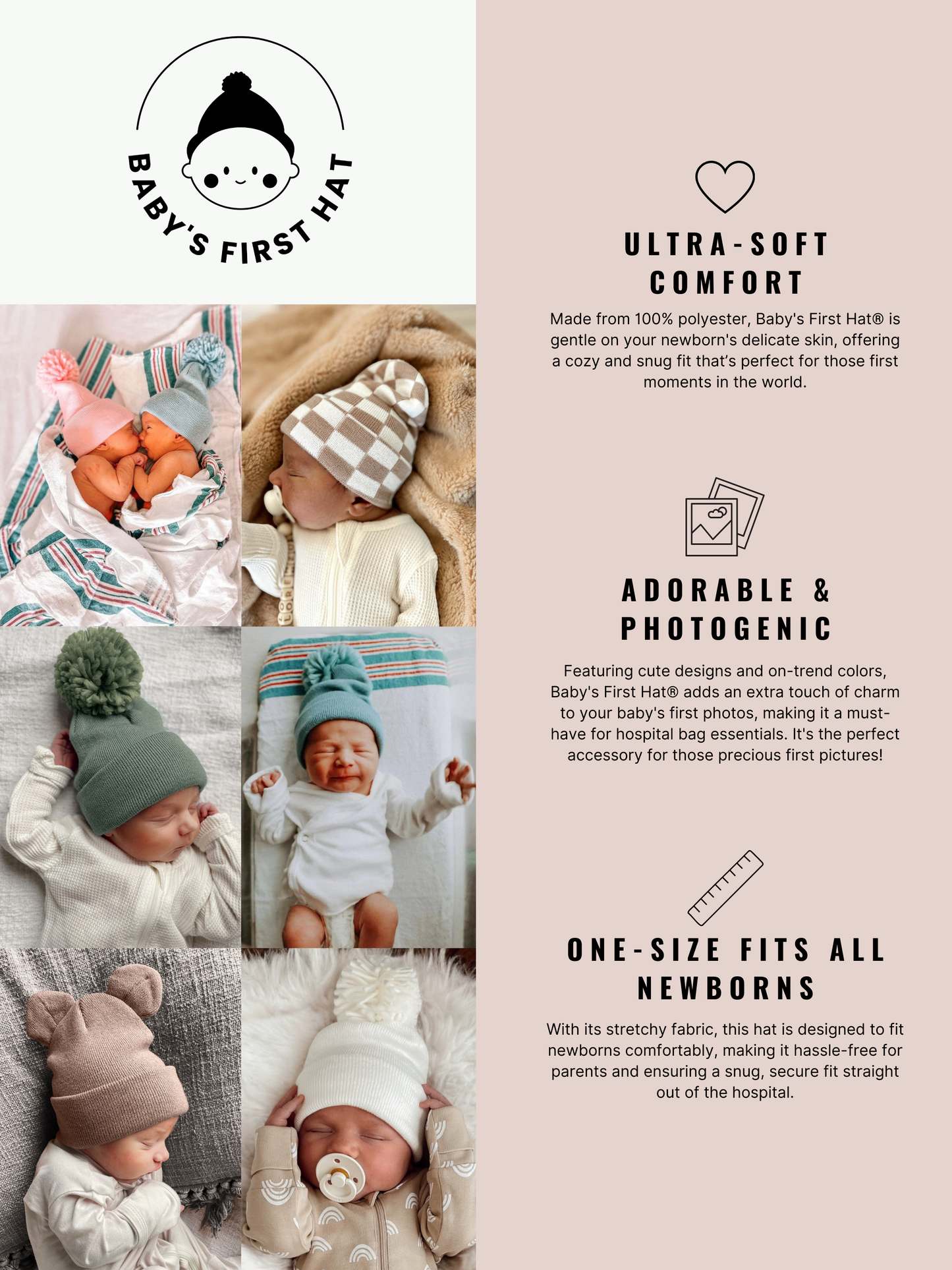 Baby's First Hat® | Petal Pink Bow